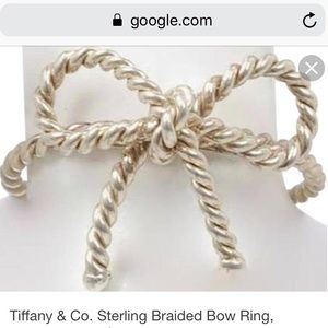 Authentic Tiffany and Co. Silver twist bow ring
